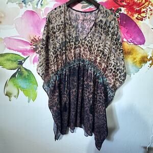 NWT $132 Amoressa Swimwear by Miraclesuit Small Bengal Hydra Amber Cover-Up